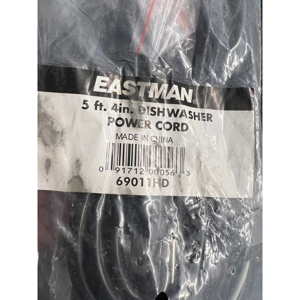 Eastman Universal Black 69011HD Power Plug Kit Dishwasher Power Cord 5ft 4in